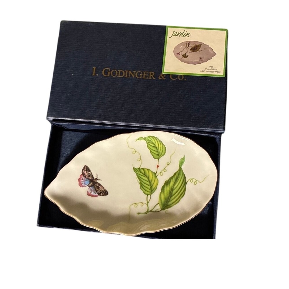Trinket Dish and box 5" NWOT Elegant Collectible I.Godinger &Co. White Porcelain